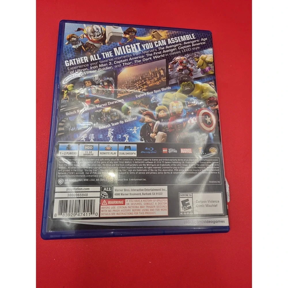 LEGO Marvel's Avengers Video Game Sony PS4 Blue Good Untested CUSA-02107